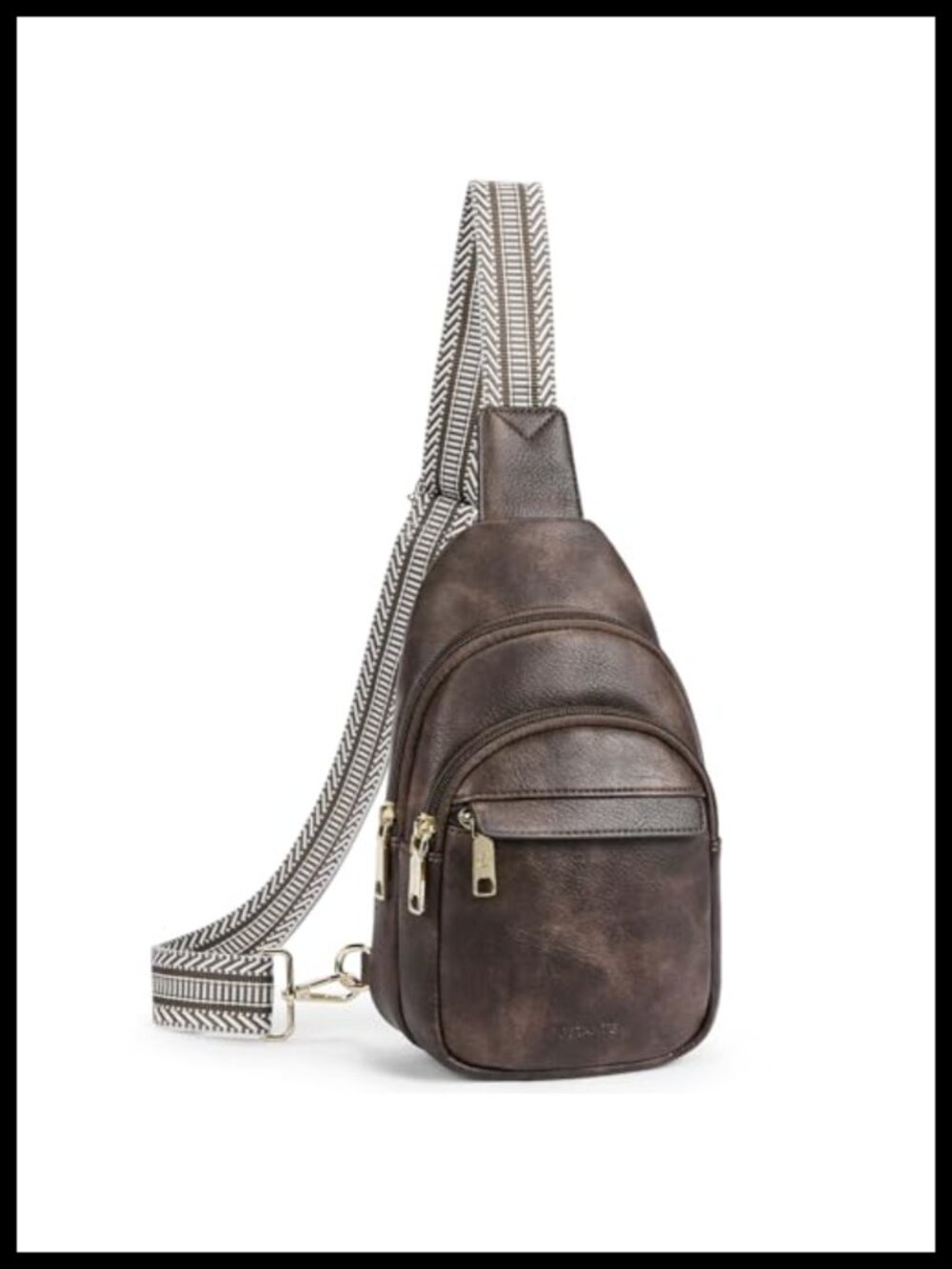 Women's PU Leather Sling Bag Crossbody Fanny Pack Travel Chest Bag